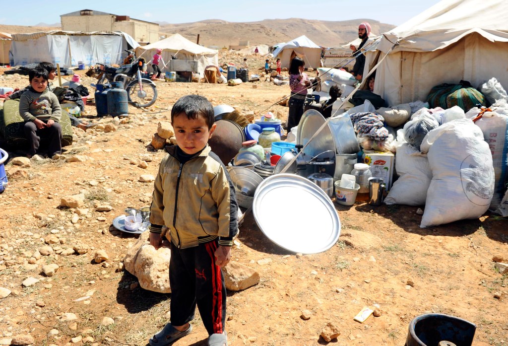 A Syrian refugee child who fled the violence from the Syrian town of Flita, near Yabroud.